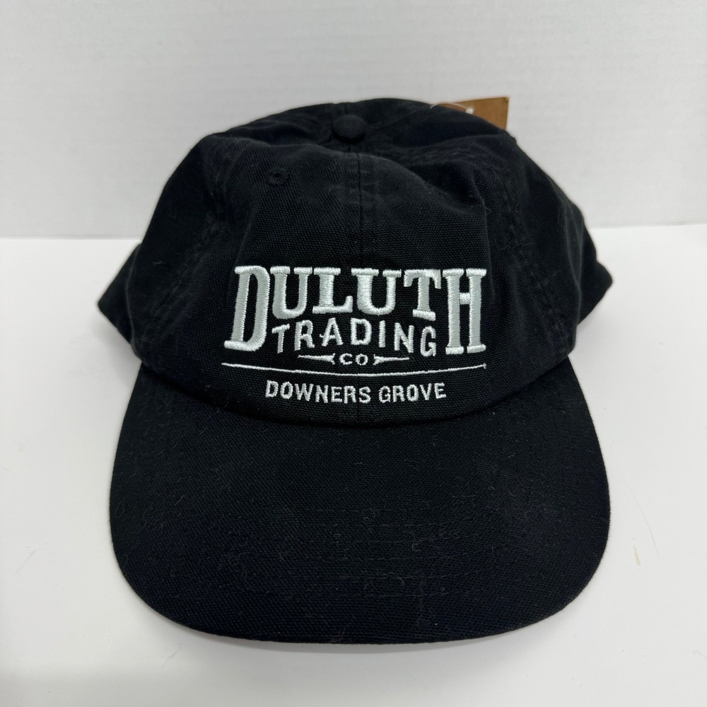 Duluth Trading Co Mens Destination Downers Grove IL Black Baseball Cap Hat NEW